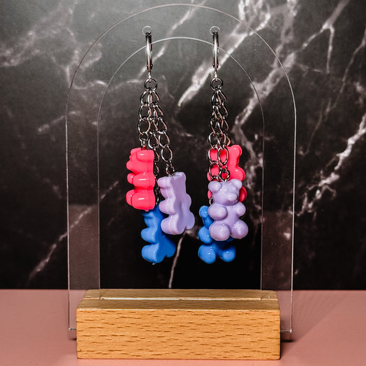 Gummy Bear Pride Flag Huggie Hoop Earrings