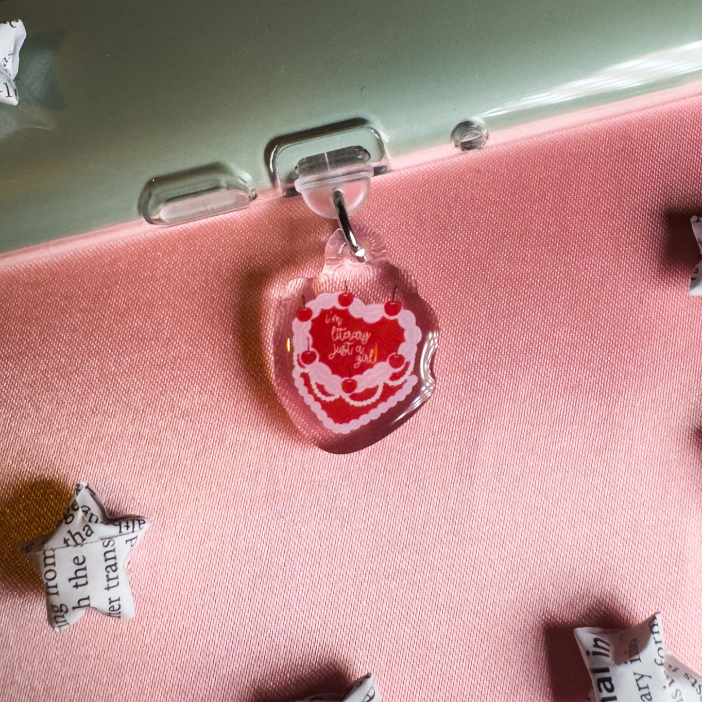 I'm Literary Just a Girl Cake Kindle Phone Charm