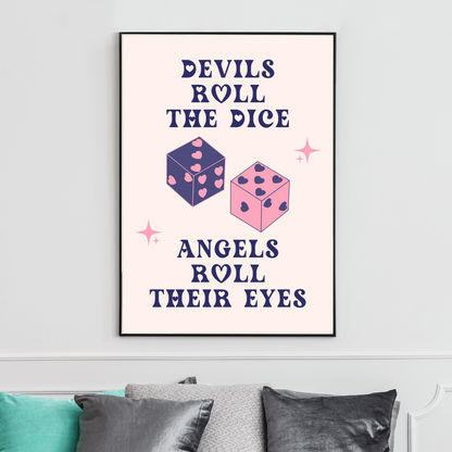 Devil and Angel Dice Print