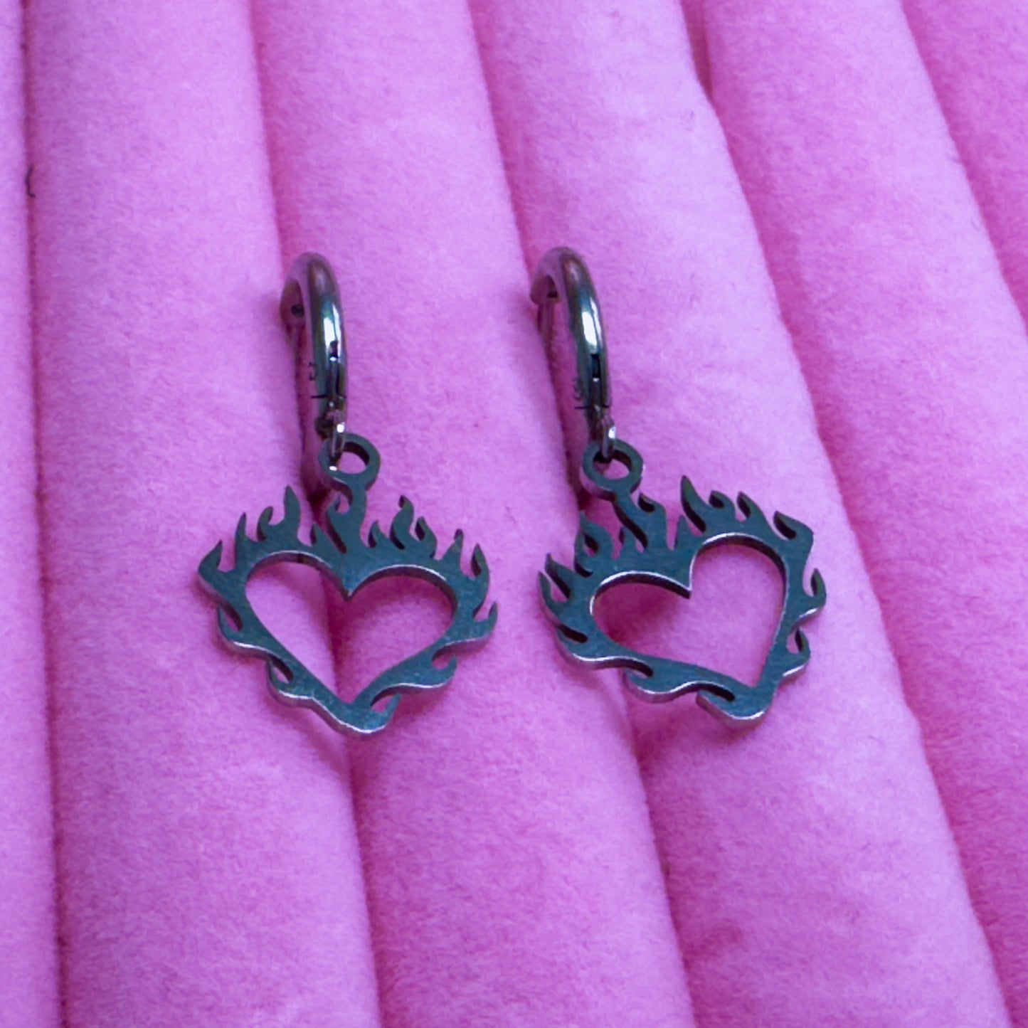 Heart On Fire Hoops