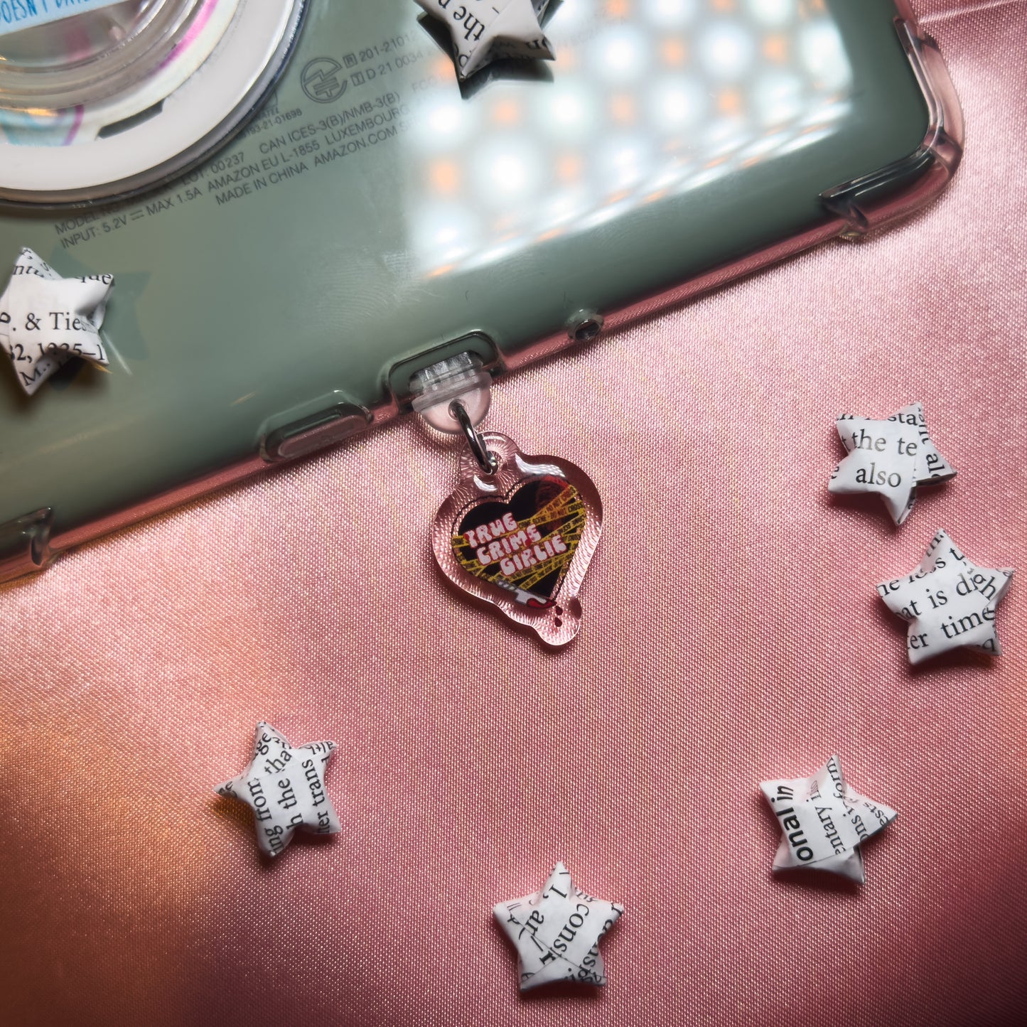True Crime Girlie Kindle Phone Charm