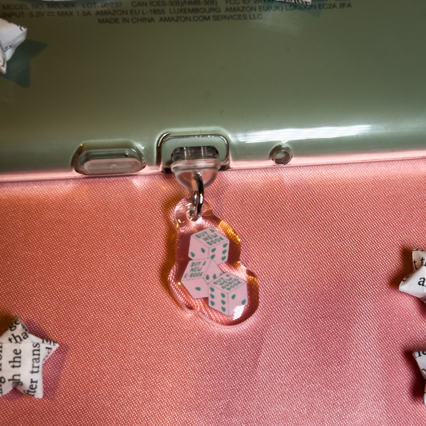 Buy A New Book Dice Kindle Phone Charm