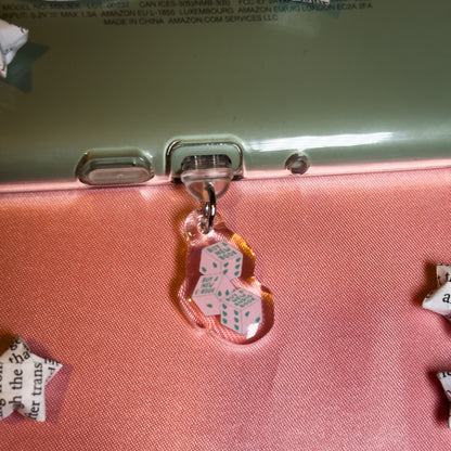 Buy A New Book Dice Kindle Phone Charm