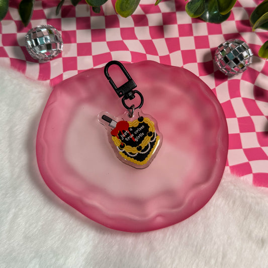 Just A True Crime Girlie Cake Keyring