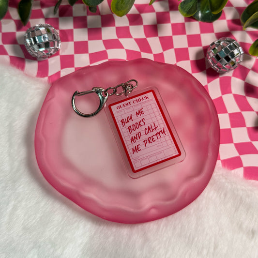Buy Me Books & Call Me Pretty Guest Check Keyring