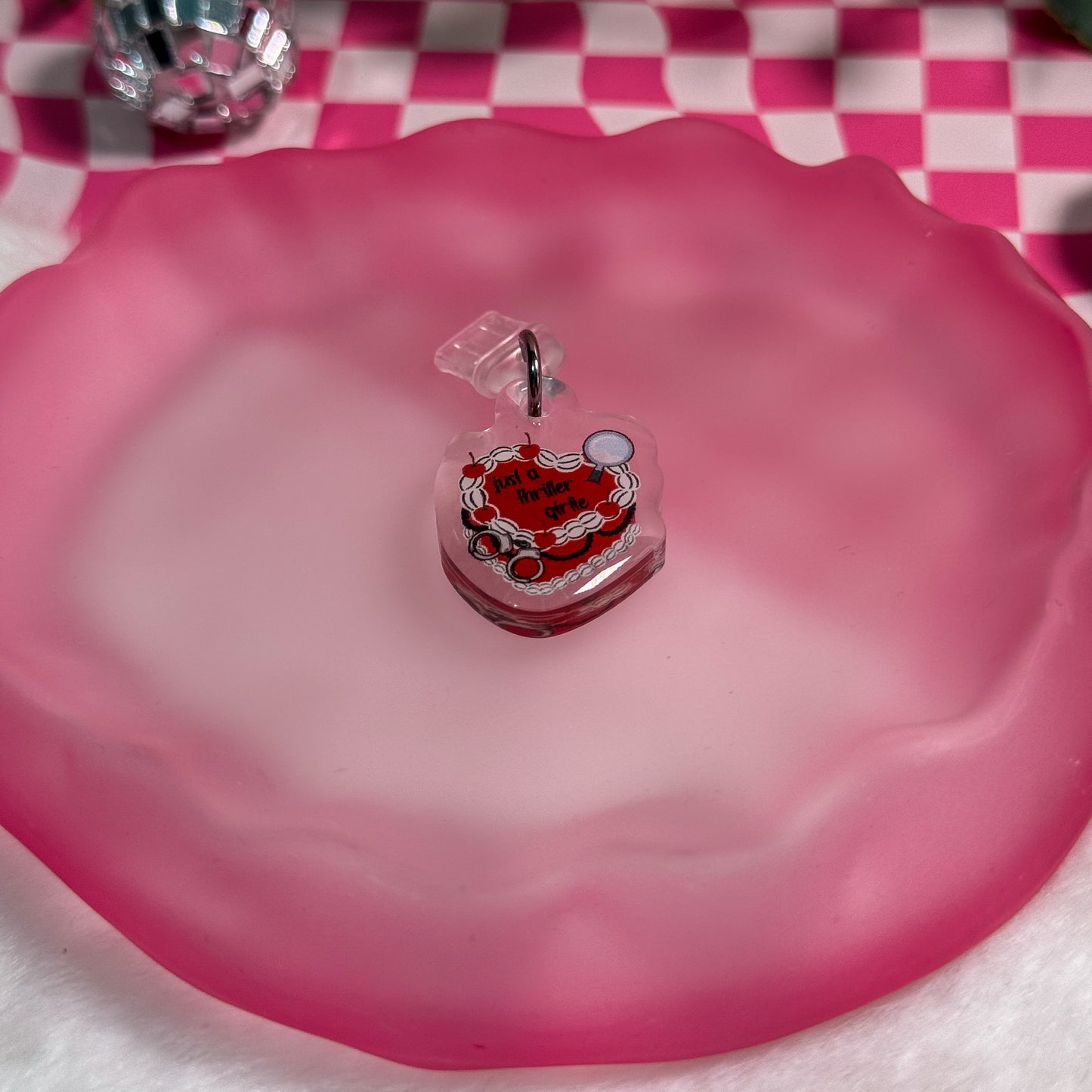 Just A Thriller Girlie Cake Kindle Phone Charm