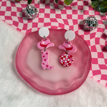Disco Cowboy Acrylic Earrings