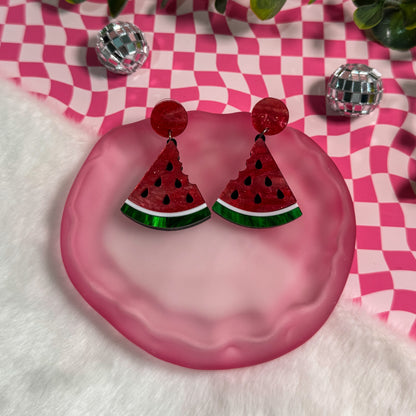 Watermelon Acrylic Earrings