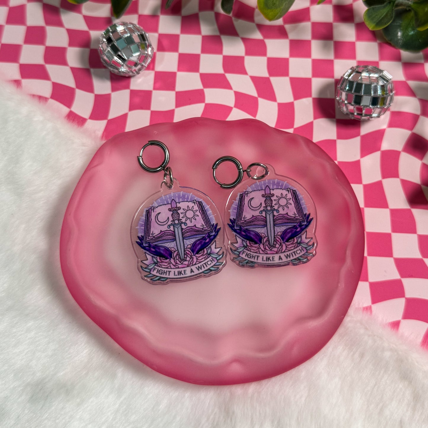 Fight Like A Witch Book Earrings