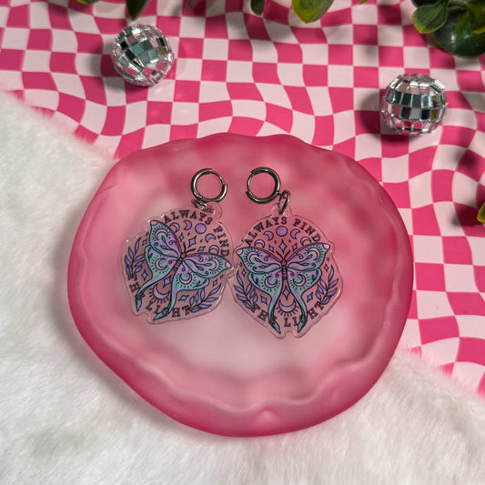 Always Find The Light Moth Earrings