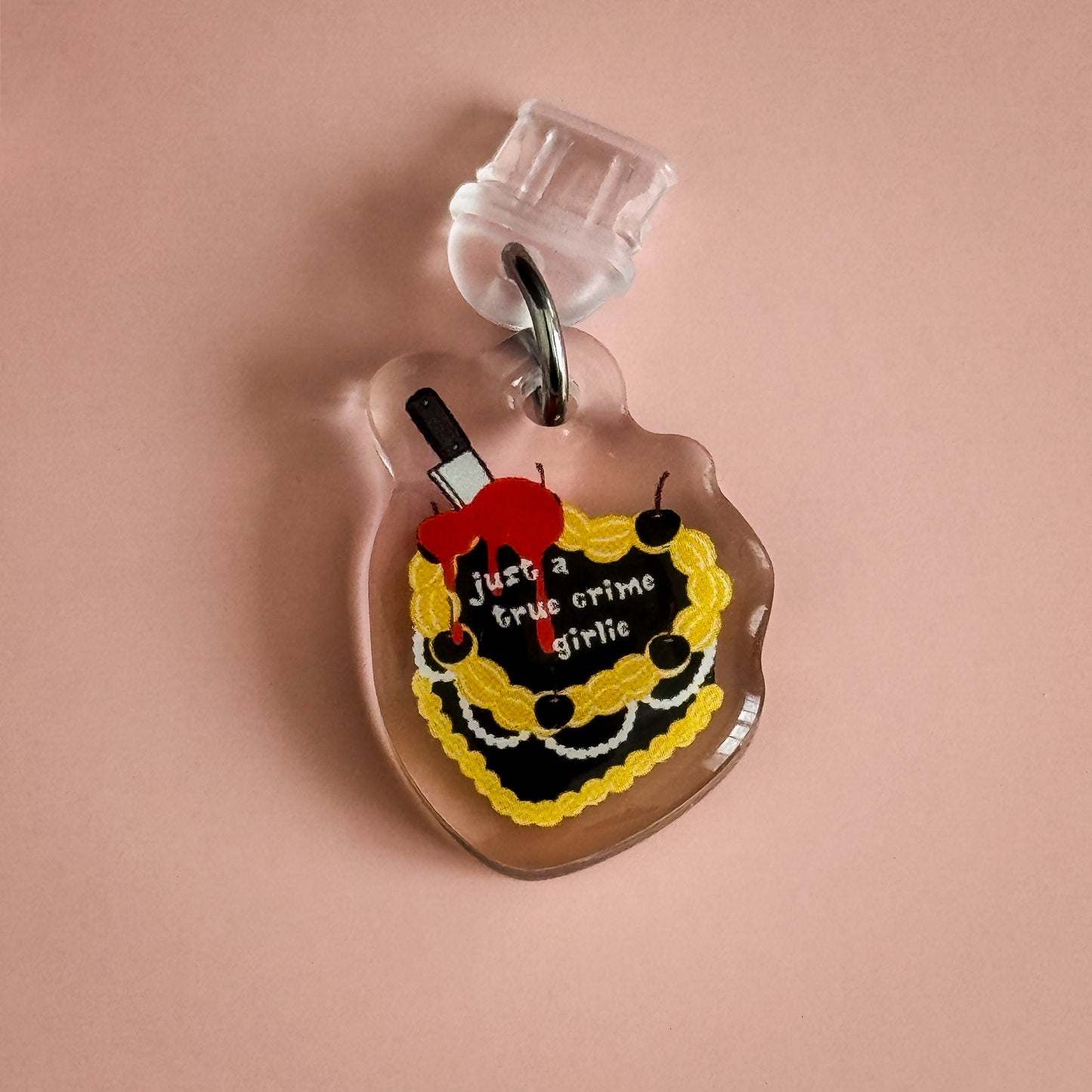 Just A True Crime Girlie Cake Kindle Phone Charm