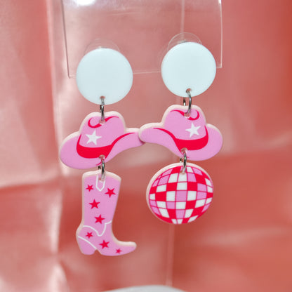 Disco Cowboy Acrylic Earrings