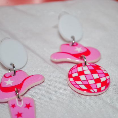 Disco Cowboy Acrylic Earrings