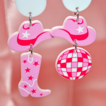 Disco Cowboy Acrylic Earrings