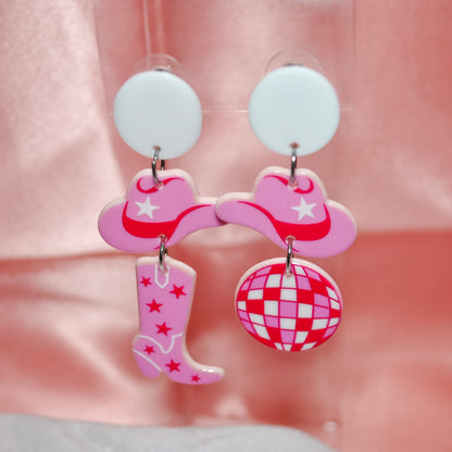 Disco Cowboy Acrylic Earrings