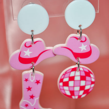 Disco Cowboy Acrylic Earrings