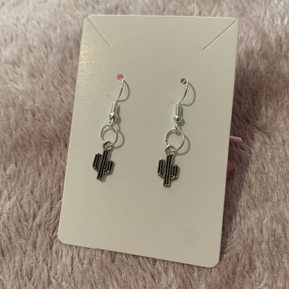 Fish Hook Earrings with Charm - Lxyclr Authentic