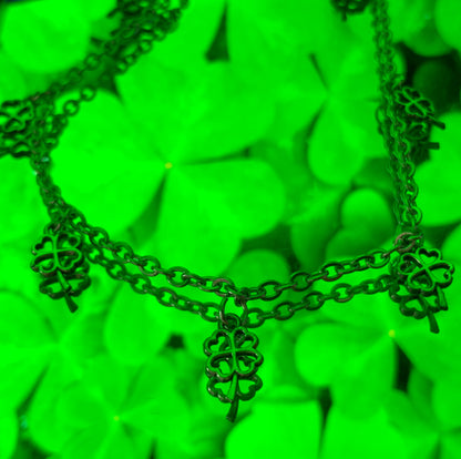 Four Leaf Clover Charm Choker - Lxyclr Authentic