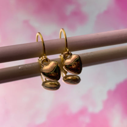 Simple Gold Heart Huggie Hoop Earrings - Lxyclr Authentic