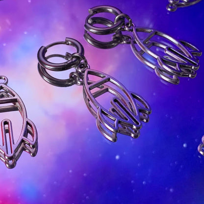 Limited Edition | Spaceship Thick Hinge Hoop Earrings - Lxyclr Authentic