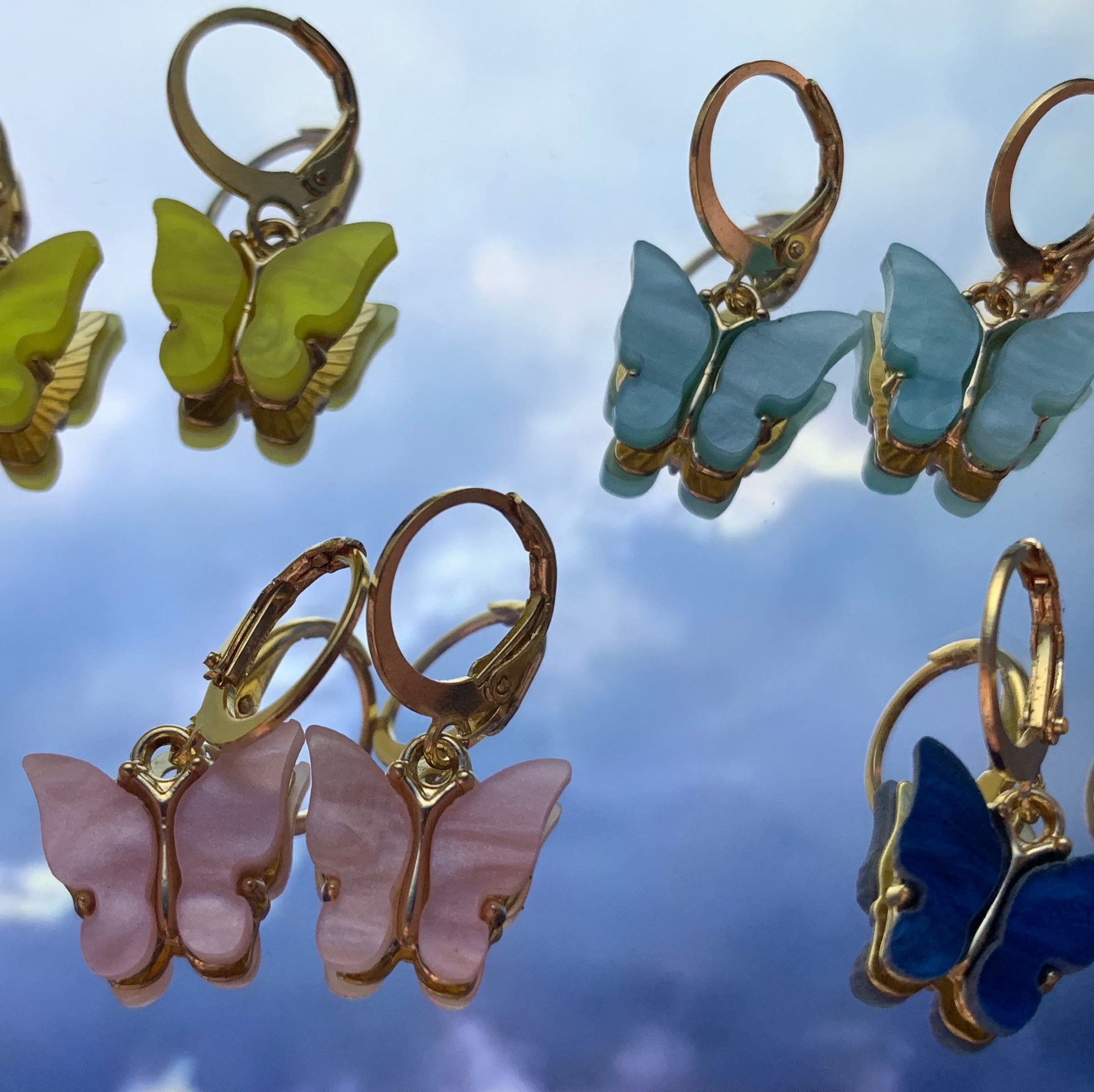Cute Gold Butterfly Hoop Earrings - Lxyclr Authentic