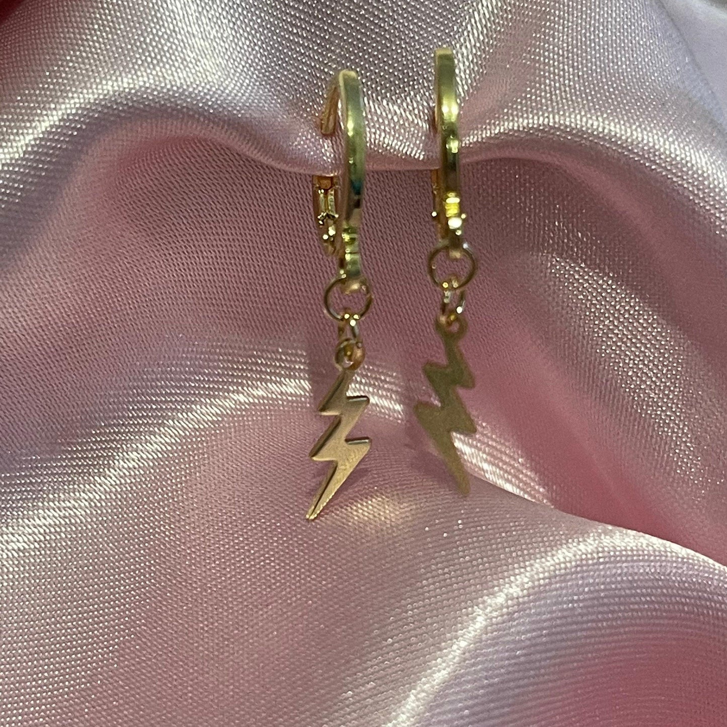 Mini Lightning Bolt Huggie Hoop Earrings - Lxyclr Authentic