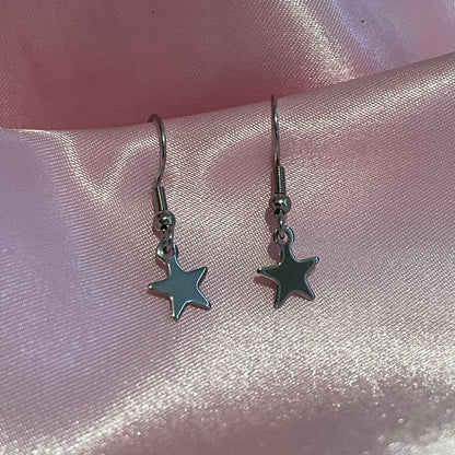 Small Silver Star Earrings - Lxyclr Authentic