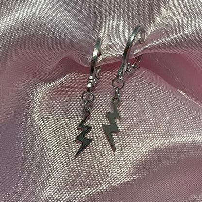 Mini Lightning Bolt Huggie Hoop Earrings - Lxyclr Authentic