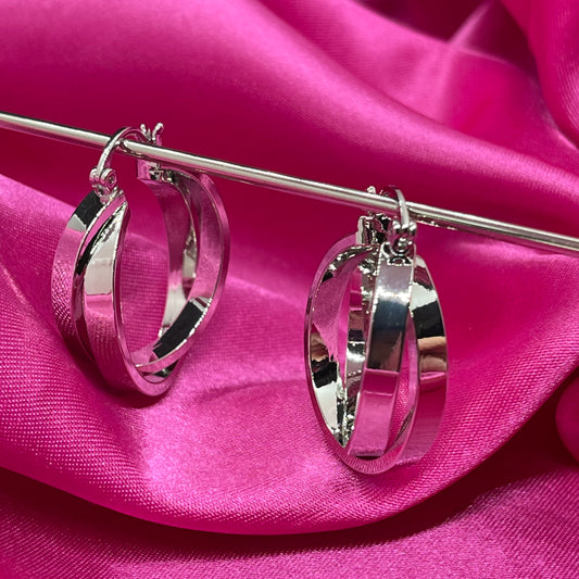 Double Hooped Silver Earrings - Lxyclr Authentic