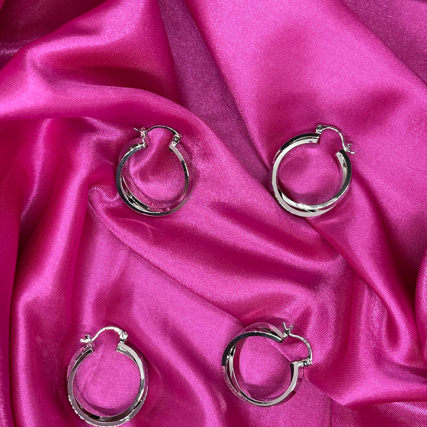 Double Hooped Silver Earrings - Lxyclr Authentic