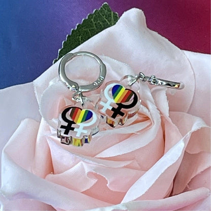 Progress Rainbow Venus Pride Flag Inspired Earrings - Lxyclr Authentic