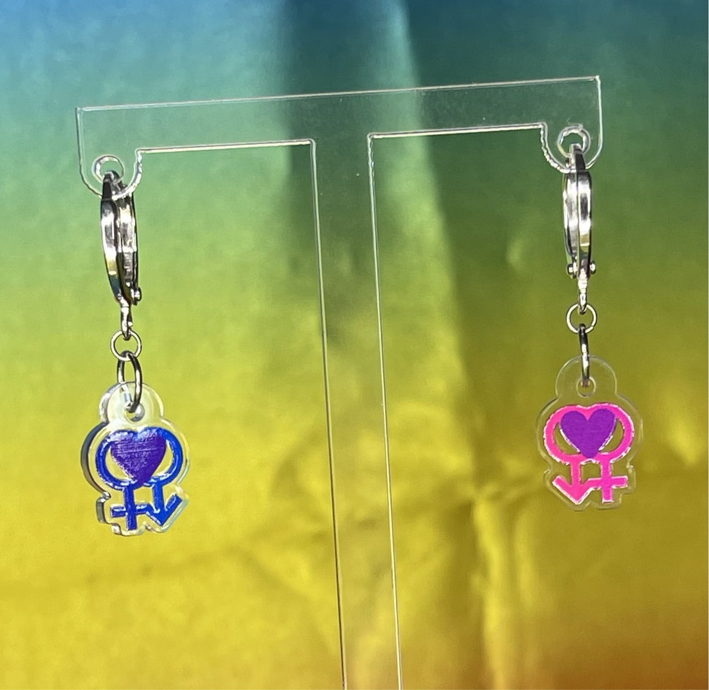 Bisexual Pride Flag Inspired Earrings - Lxyclr Authentic