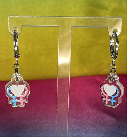 Transgender Female Pride Flag Inspired Earrings - Lxyclr Authentic