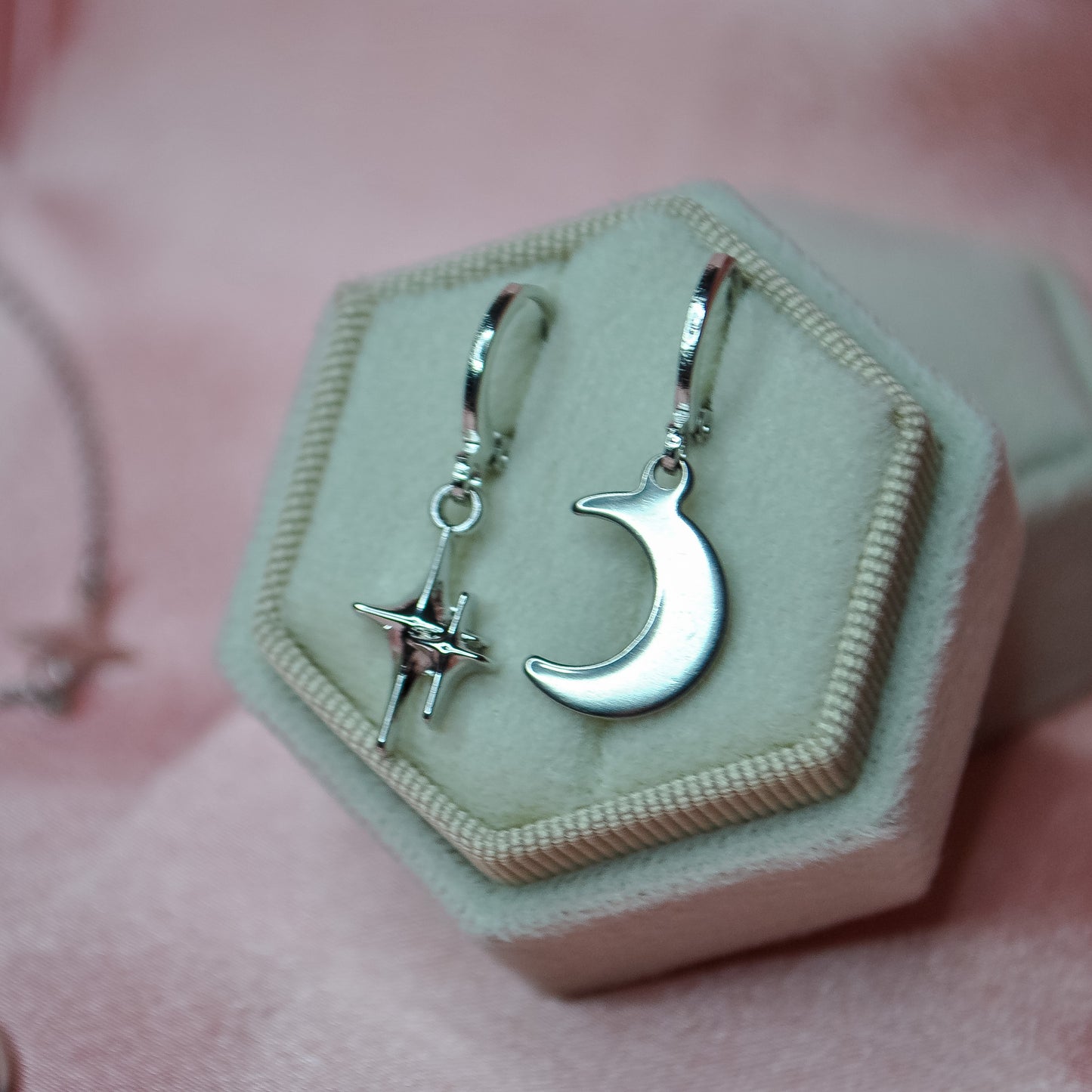 Statement Moon and Sparkle Huggie Hoops