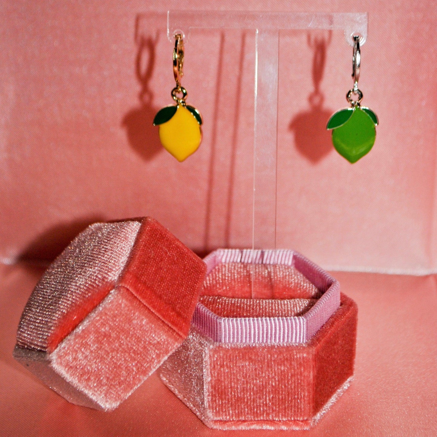 Lemon + Lime Enamel Huggie Hoop Earrings - Lxyclr Authentic