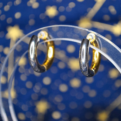 2-in-1 Silver & Gold Clicker Hoops
