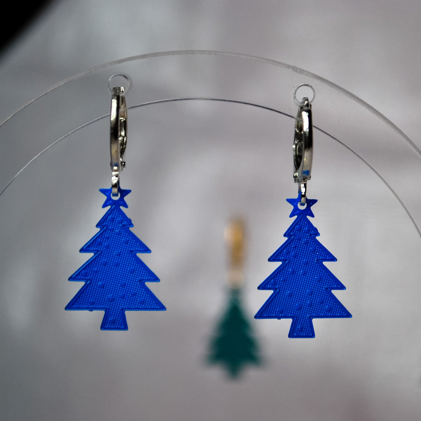 Bright Christmas Tree Huggie Hoop Earrings