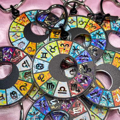 Zodiac Wheel Acrylic Keyring - Lxyclr Authentic