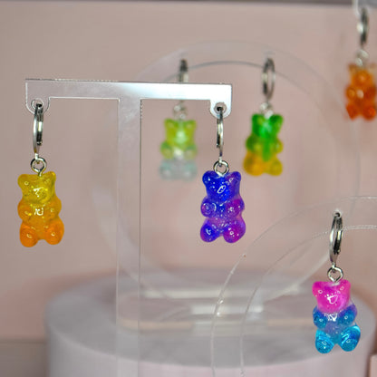 Glitter Gummy Bear Huggie Hoop Earrings - Lxyclr Authentic