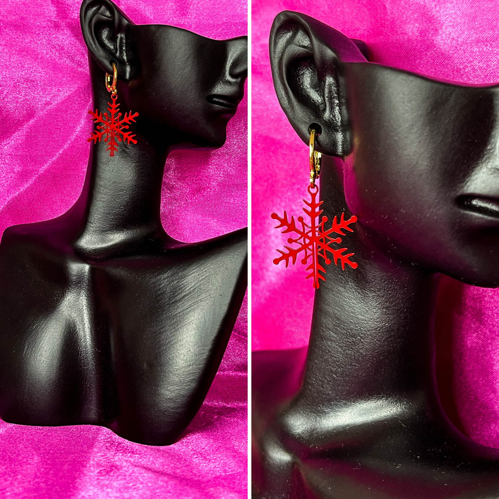 Bright Snowflake Huggie Hoop Earrings - Lxyclr Authentic
