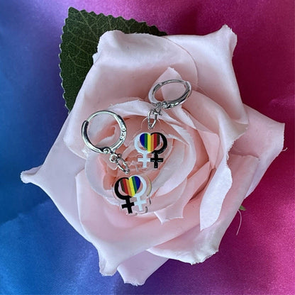 Progress Rainbow Venus Pride Flag Inspired Earrings - Lxyclr Authentic