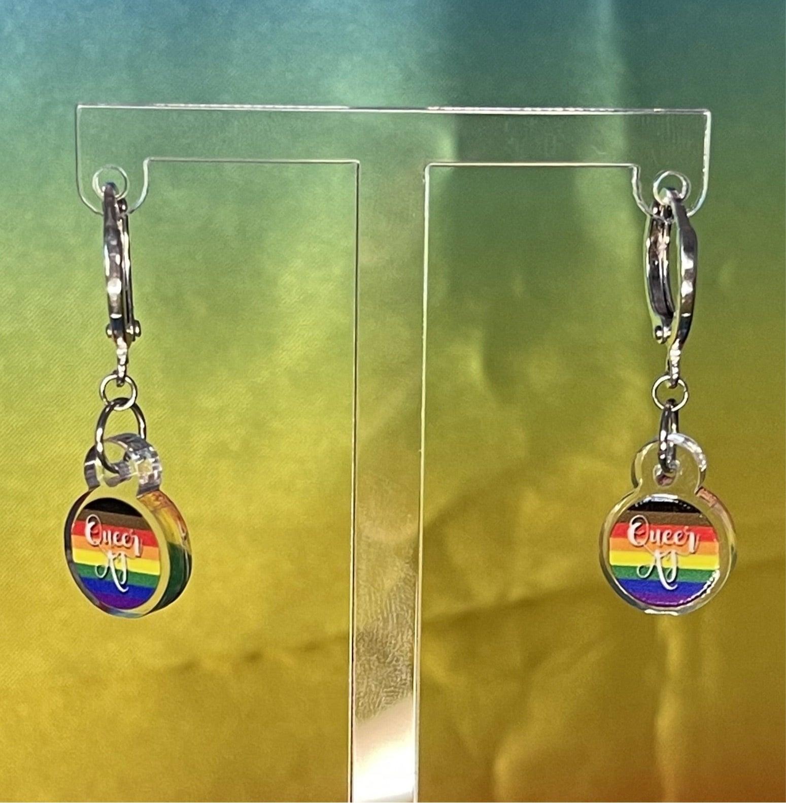 Queer AF Pride Flag Inspired Earrings - Lxyclr Authentic