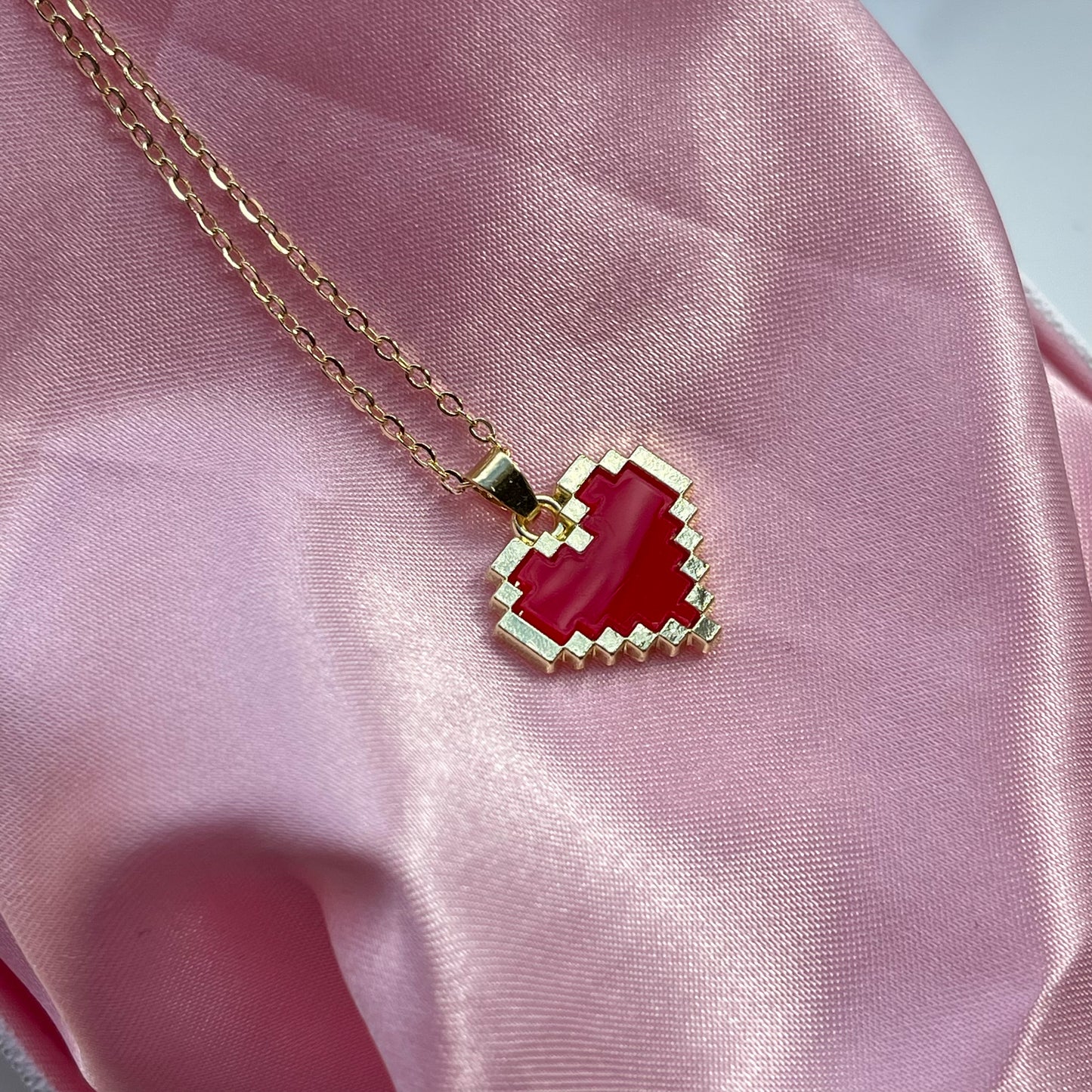 8-bit Heart Pendant Necklace - Lxyclr Authentic
