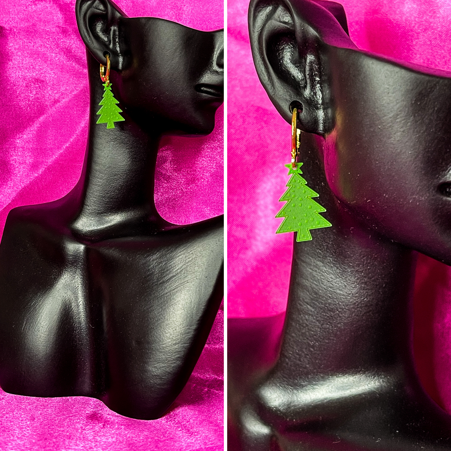 Bright Christmas Tree Huggie Hoop Earrings - Lxyclr Authentic