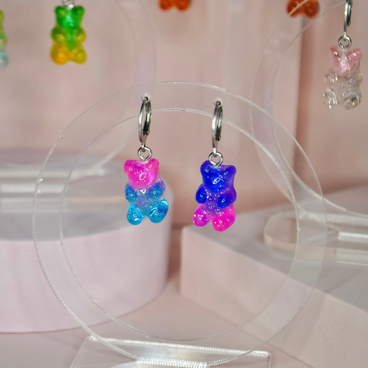 Glitter Gummy Bear Huggie Hoop Earrings - Lxyclr Authentic