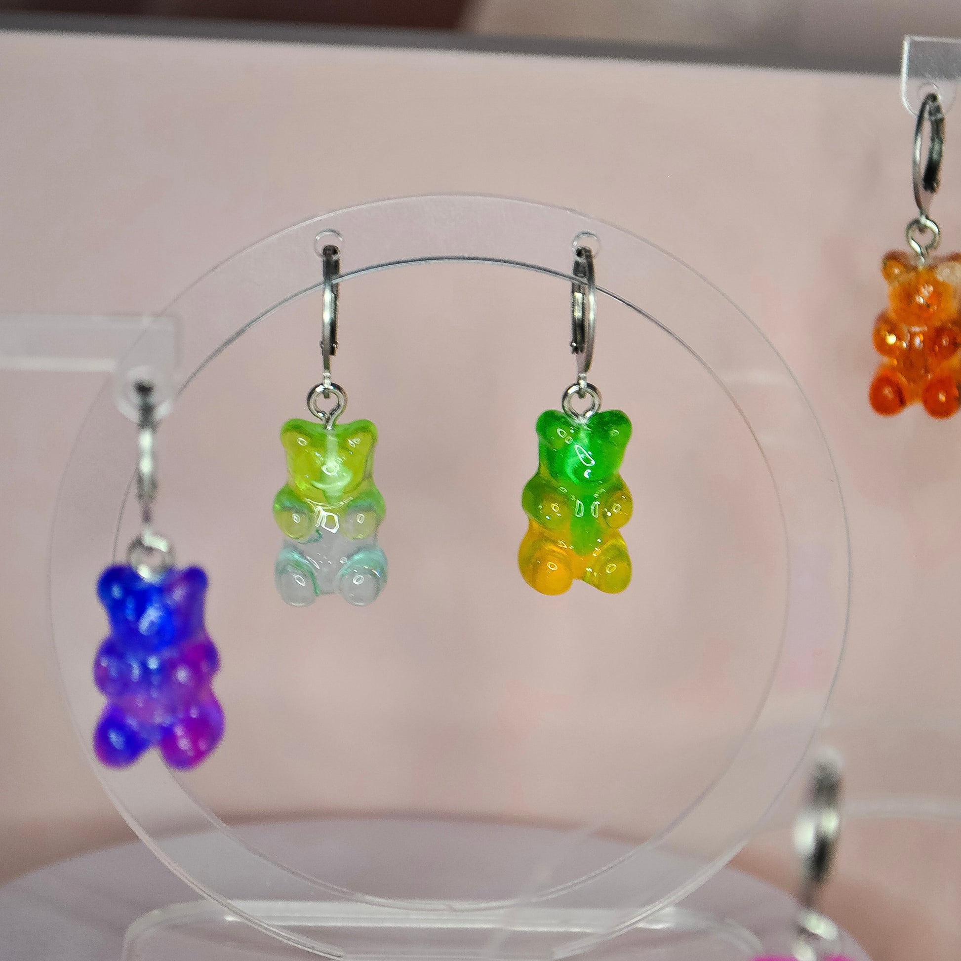 Glitter Gummy Bear Huggie Hoop Earrings - Lxyclr Authentic