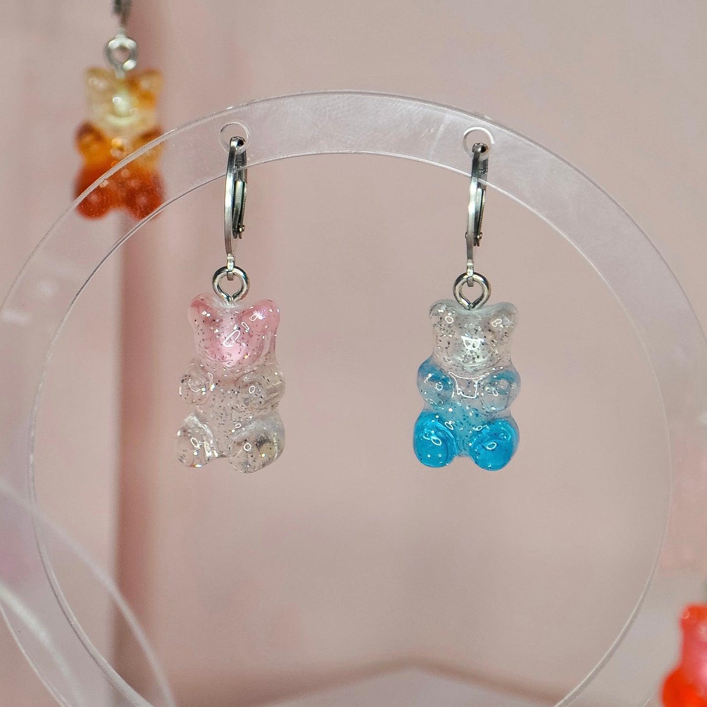 Glitter Gummy Bear Huggie Hoop Earrings - Lxyclr Authentic