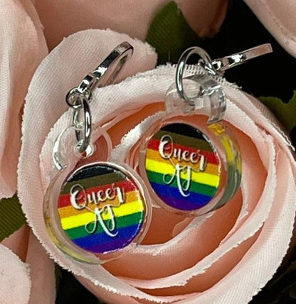 Queer AF Pride Flag Inspired Earrings - Lxyclr Authentic