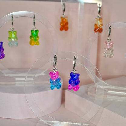 Glitter Gummy Bear Huggie Hoop Earrings - Lxyclr Authentic