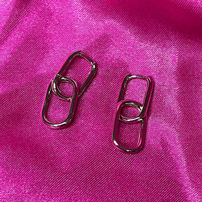Double Rectangular Oval Clicker Hoops - Lxyclr Authentic